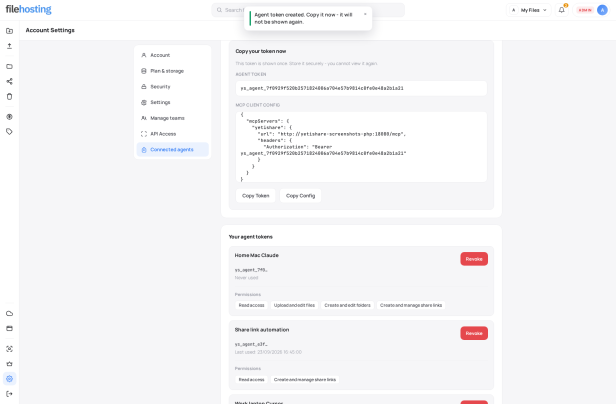 Agent Token List